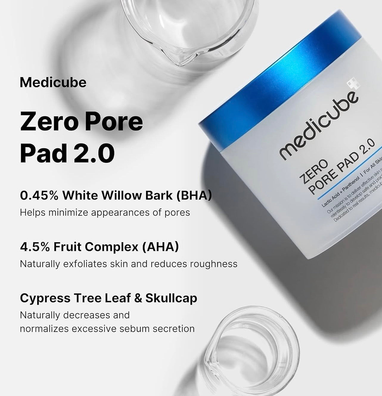 Medicube Zero Pore Pads – Exfoliating Toner Pads for Clear, Smooth, Pore‑Refined Skin 155G 70 pads (UK Stock)
